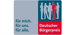 Das Bild zeigt das Logo des Deutschen Bürgerpreises welchen Inklusion Muss Laut Sein 2015 erhielt