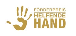 Das Bild zeigt das Logo des Förderpreises Helfende Hand, Inklusion Muss Laut Sein wurde 2018 damit geehrt